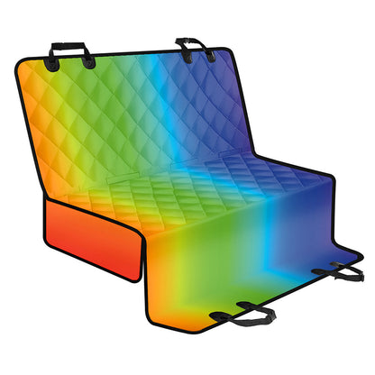 Rainbow Gradient Print Pet Car Back Seat Cover