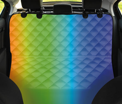 Rainbow Gradient Print Pet Car Back Seat Cover