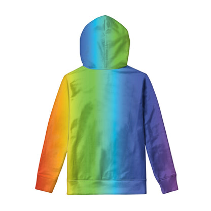 Rainbow Gradient Print Pullover Hoodie