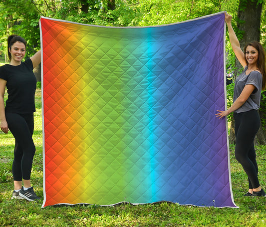 Rainbow Gradient Print Quilt