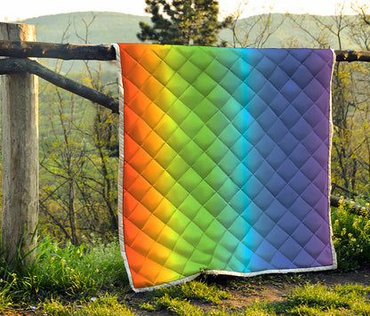 Rainbow Gradient Print Quilt