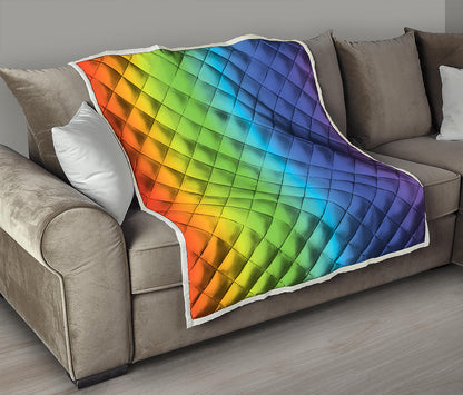 Rainbow Gradient Print Quilt