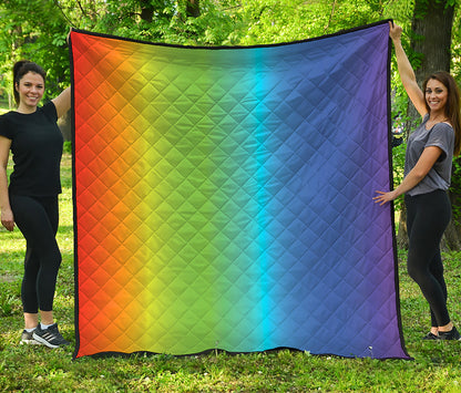 Rainbow Gradient Print Quilt