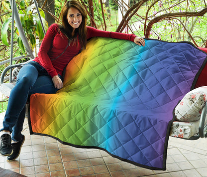 Rainbow Gradient Print Quilt