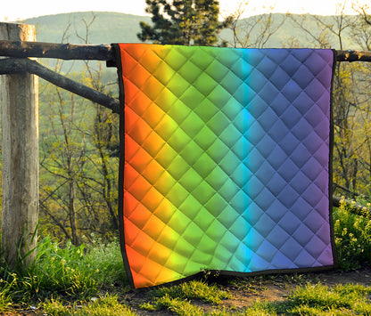 Rainbow Gradient Print Quilt
