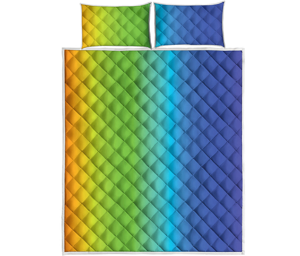 Rainbow Gradient Print Quilt Bed Set