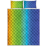 Rainbow Gradient Print Quilt Bed Set