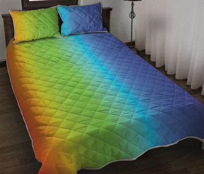 Rainbow Gradient Print Quilt Bed Set