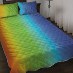 Rainbow Gradient Print Quilt Bed Set