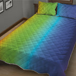 Rainbow Gradient Print Quilt Bed Set