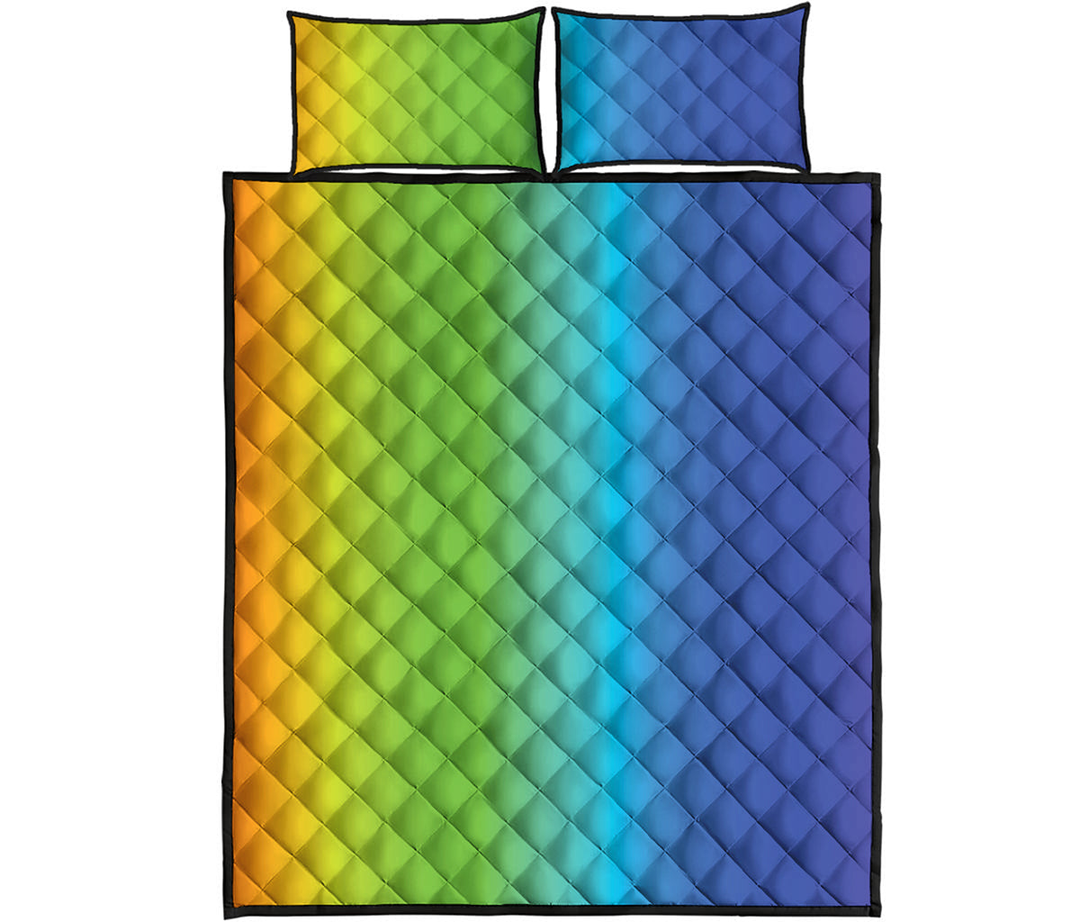 Rainbow Gradient Print Quilt Bed Set