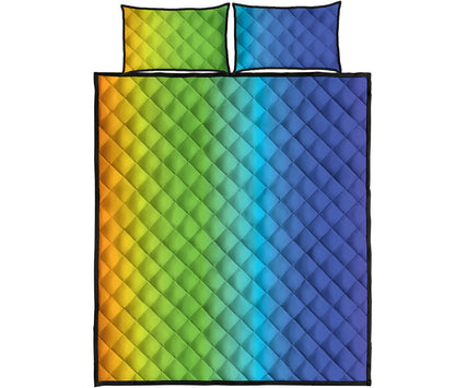 Rainbow Gradient Print Quilt Bed Set