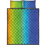Rainbow Gradient Print Quilt Bed Set