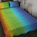 Rainbow Gradient Print Quilt Bed Set