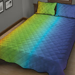 Rainbow Gradient Print Quilt Bed Set