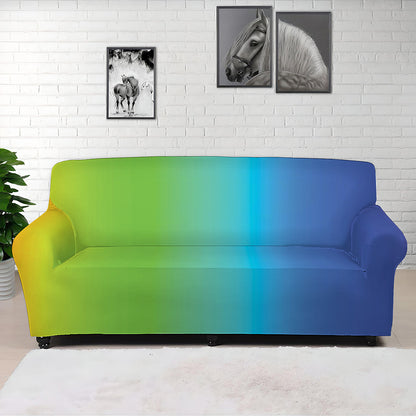 Rainbow Gradient Print Sofa Cover