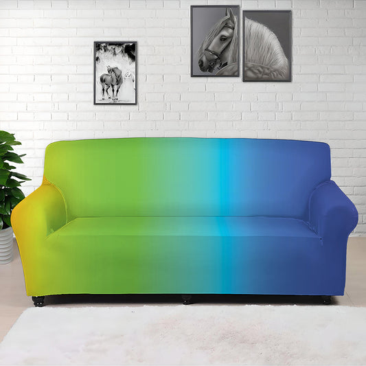 Rainbow Gradient Print Sofa Cover