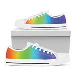 Rainbow Gradient Print White Low Top Shoes
