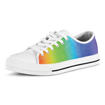 Rainbow Gradient Print White Low Top Shoes