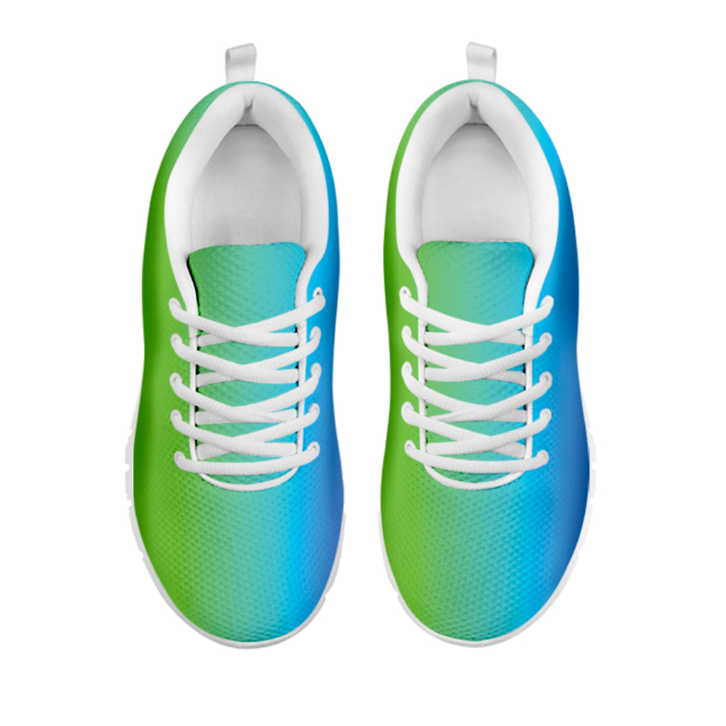 Rainbow Gradient Print White Sneakers