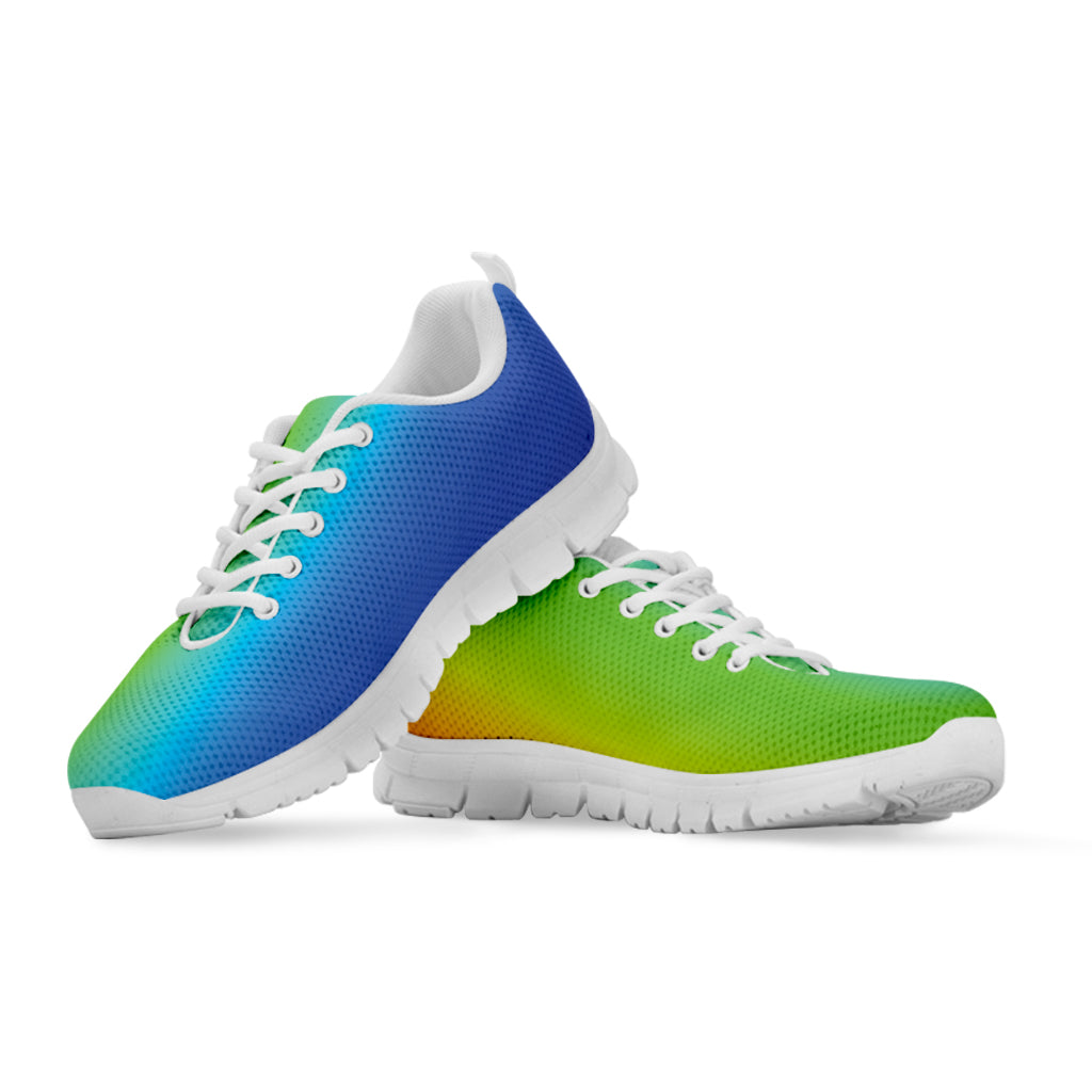 Rainbow Gradient Print White Sneakers