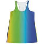 Rainbow Gradient Print Women's Racerback Tank Top
