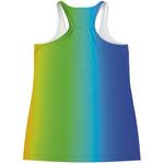 Rainbow Gradient Print Women's Racerback Tank Top