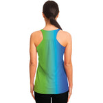 Rainbow Gradient Print Women's Racerback Tank Top
