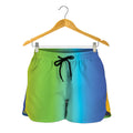 Rainbow Gradient Print Women's Shorts