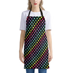 Rainbow Heart Pattern Print Apron