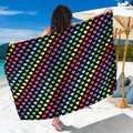 Rainbow Heart Pattern Print Beach Sarong Wrap