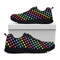 Rainbow Heart Pattern Print Black Running Shoes