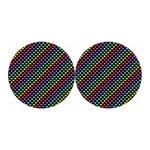 Rainbow Heart Pattern Print Car Coasters
