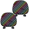 Rainbow Heart Pattern Print Car Headrest Covers