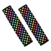 Rainbow Heart Pattern Print Car Seat Belt Covers