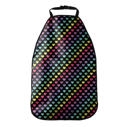 Rainbow Heart Pattern Print Car Seat Organizers