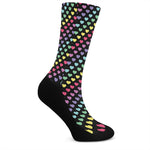 Rainbow Heart Pattern Print Crew Socks