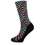 Rainbow Heart Pattern Print Crew Socks