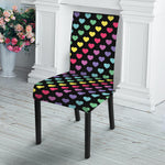 Rainbow Heart Pattern Print Dining Chair Slipcover