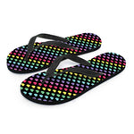 Rainbow Heart Pattern Print Flip Flops