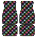 Rainbow Heart Pattern Print Front and Back Car Floor Mats