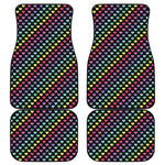 Rainbow Heart Pattern Print Front and Back Car Floor Mats