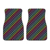 Rainbow Heart Pattern Print Front Car Floor Mats