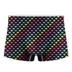 Rainbow Heart Pattern Print Men's Boxer Briefs