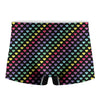 Rainbow Heart Pattern Print Men's Boxer Briefs