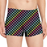 Rainbow Heart Pattern Print Men's Boxer Briefs