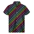 Rainbow Heart Pattern Print Men's Short Sleeve Shirt