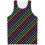 Rainbow Heart Pattern Print Men's Tank Top