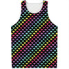 Rainbow Heart Pattern Print Men's Tank Top