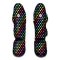 Rainbow Heart Pattern Print Muay Thai Shin Guards